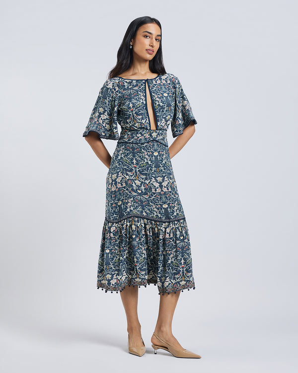 Talitha Floral Print Silk Kaya Dress
