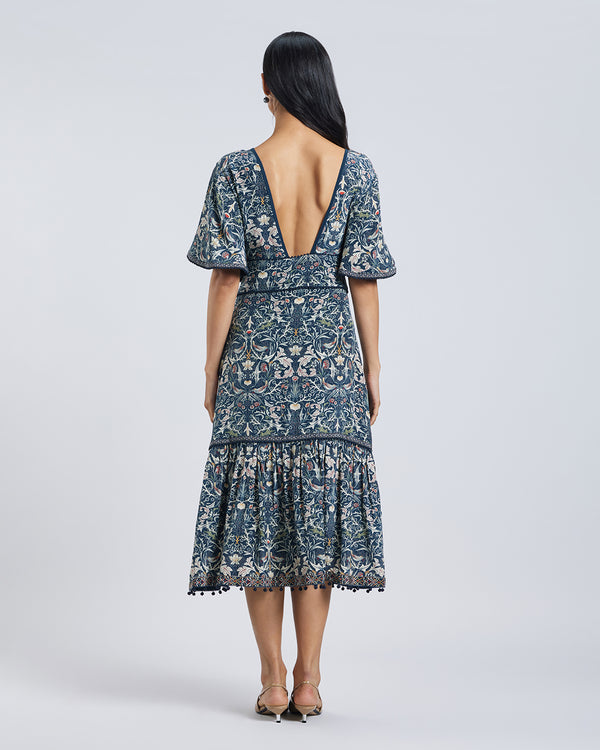 Talitha Floral Print Silk Kaya Dress