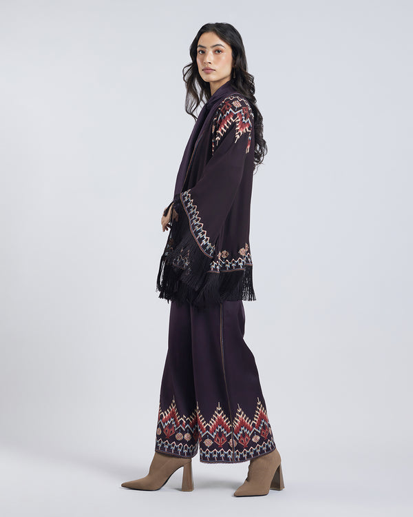 Talitha Folk Embroidered Silk Georgette Shrug