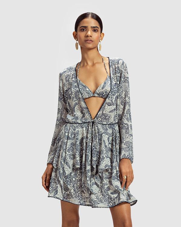 Talitha Lace Print Silk Georgette Top