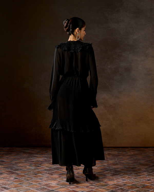 Talitha Maisie Black Ruffle Dress