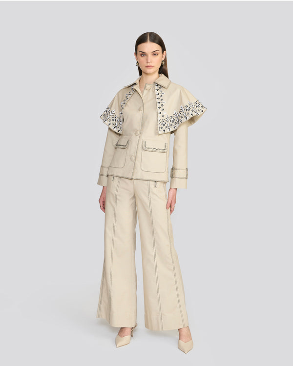 Talitha Maisie Canoli Cream Detachable Cape Jacket
