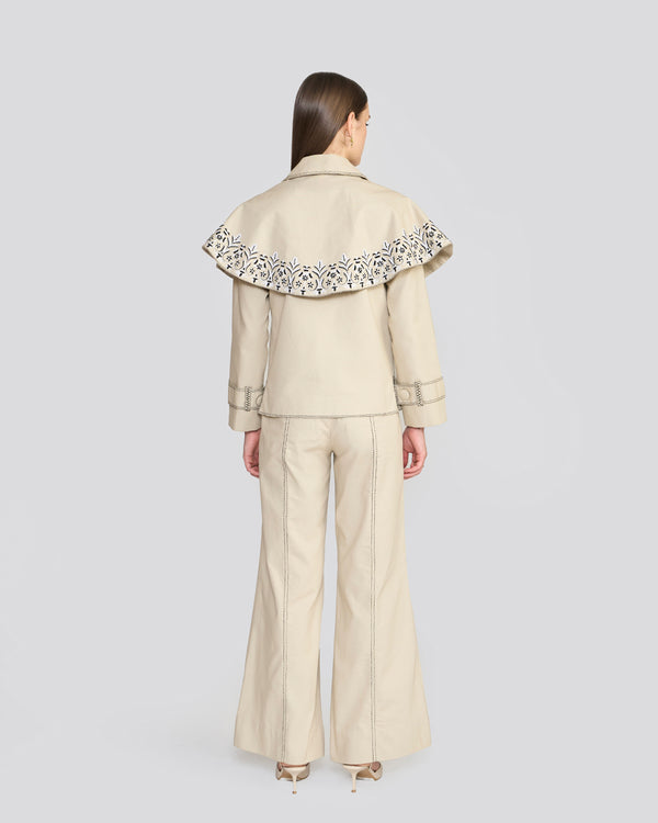 Talitha Maisie Canoli Cream Detachable Cape Jacket