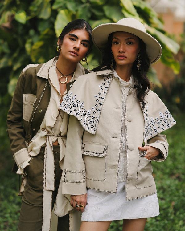 talitha Maisie Canoli Cream Detachable Cape Jacket