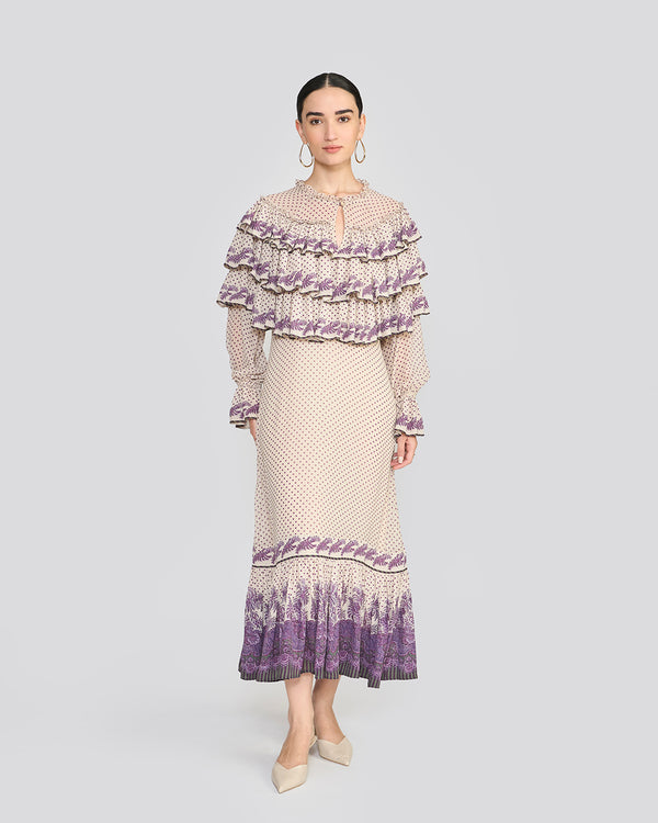 Talitha Marie Cream Ruffle Dress