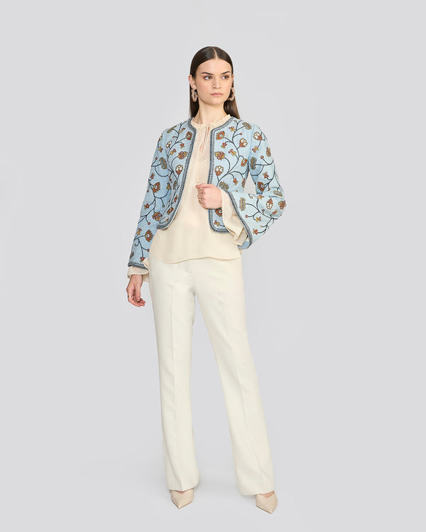 Talitha Mira Embroidered Blue Denim Jacket