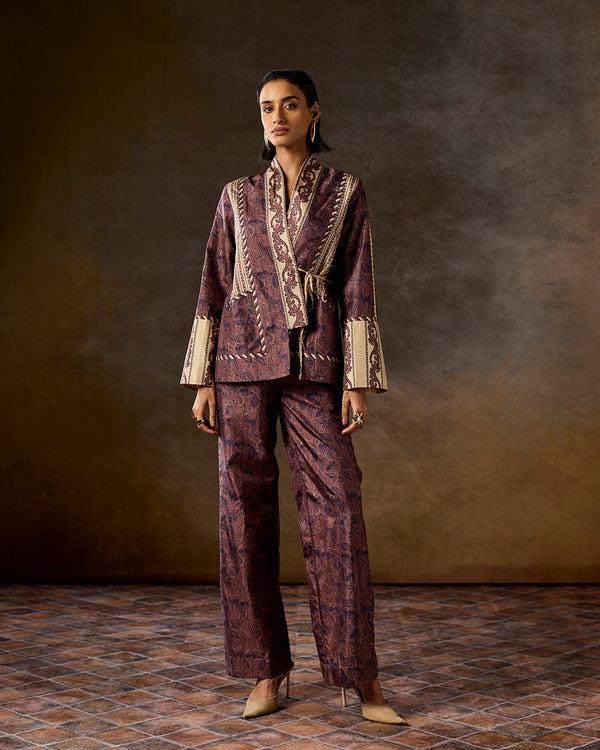 Talitha Mirella Brown Printed Wrap Set