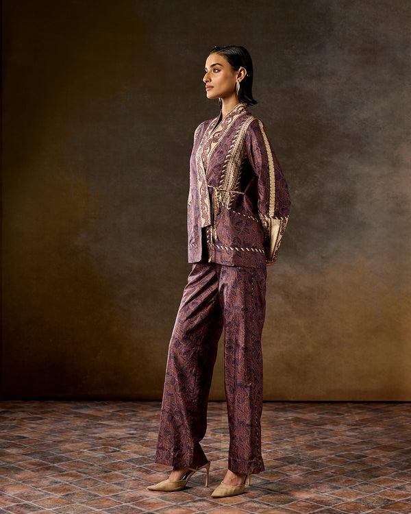 Talitha Mirella Brown Printed Wrap Set
