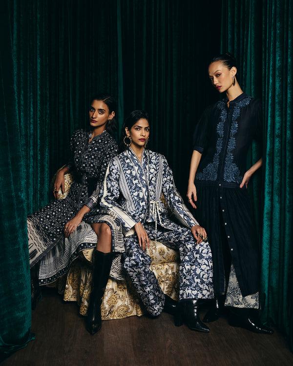 talitha Mirella Indigo Printed Wrap Set