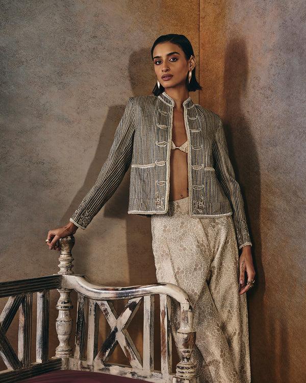 talitha Nesrin Embroidered Tussar Jacket