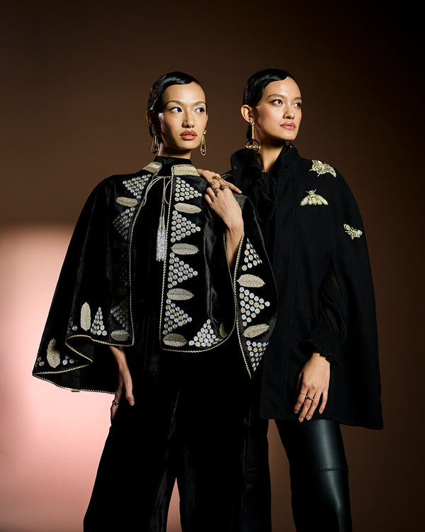 talitha Nora Black Velvet Cape