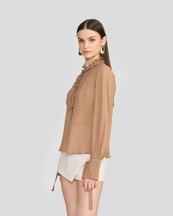 Talitha Olivia Safari Tie-Sleeve Blouse
