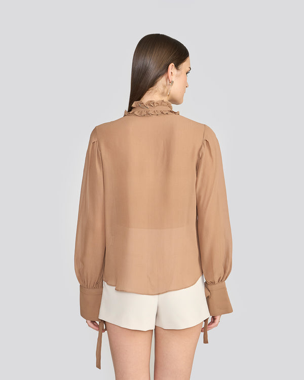 Talitha Olivia Safari Tie-Sleeve Blouse