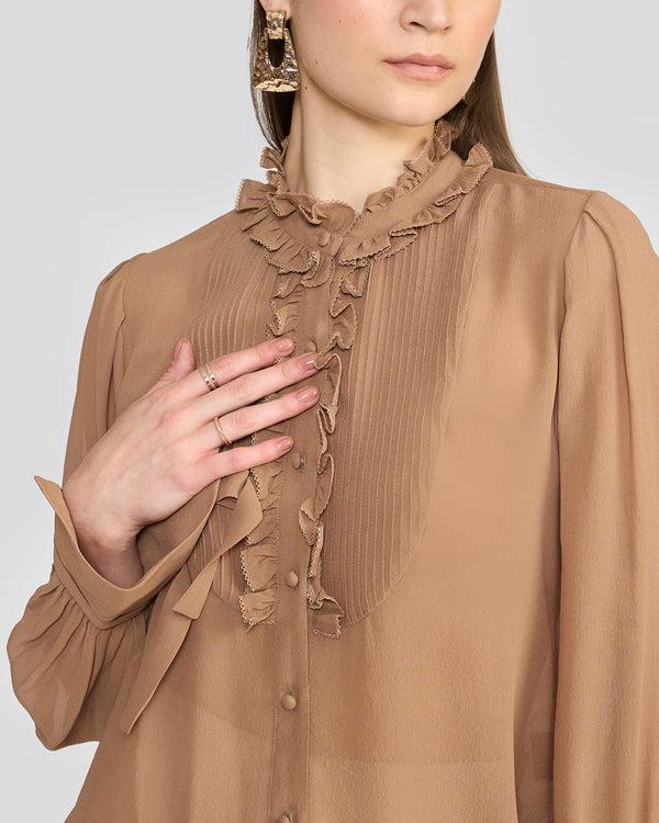 Talitha Olivia Safari Tie-Sleeve Blouse