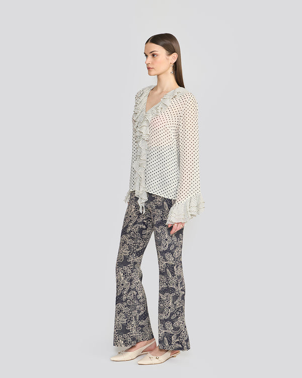 Talitha Portia Ivory Printed Top