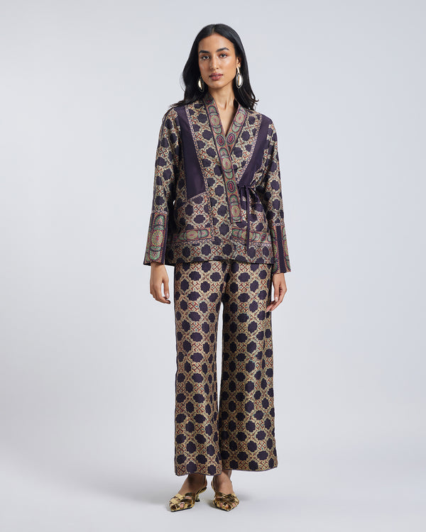 Talitha Print Patchwork Wrap Jacket