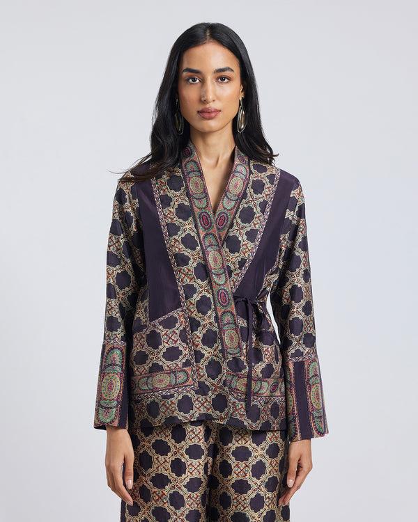 Talitha Print Patchwork Wrap Jacket