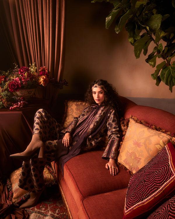 talitha Print Patchwork Wrap Jacket