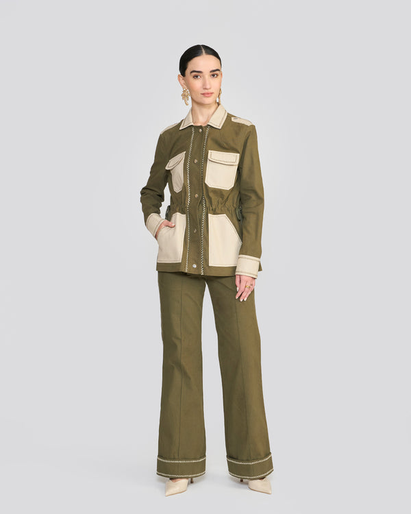 Talitha Quinn Khaki Green Safari Jacket