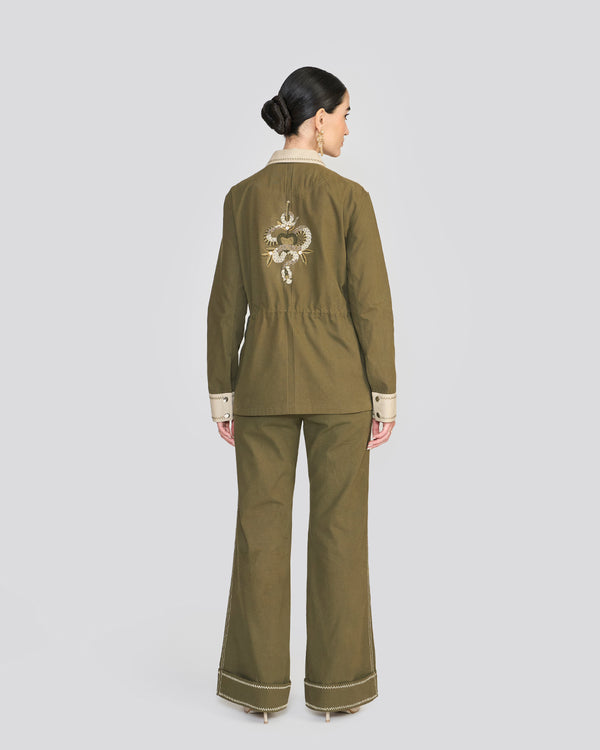 Talitha Quinn Khaki Green Safari Jacket