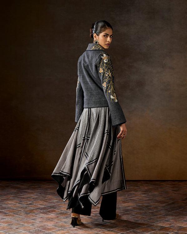 Talitha Rheia Grey Embroidered Flannel Jacket