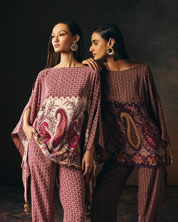 talitha Rosa Pink Printed Kaftan Co-ord Set