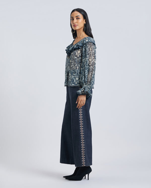 Talitha Ruffled Floral Print Blouse