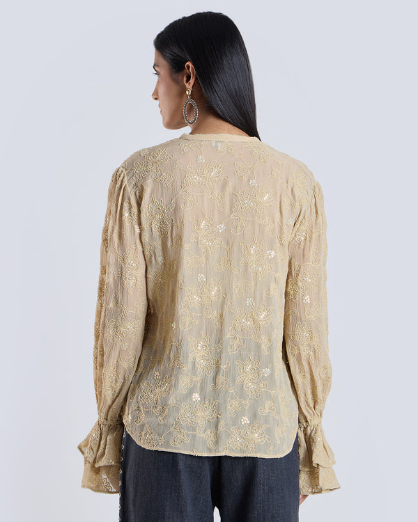 Talitha SOLEIL BEIGE EMBROIDERED BLOUSE