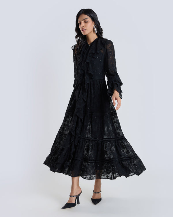 Talitha Soleil Black Embroidered Dress