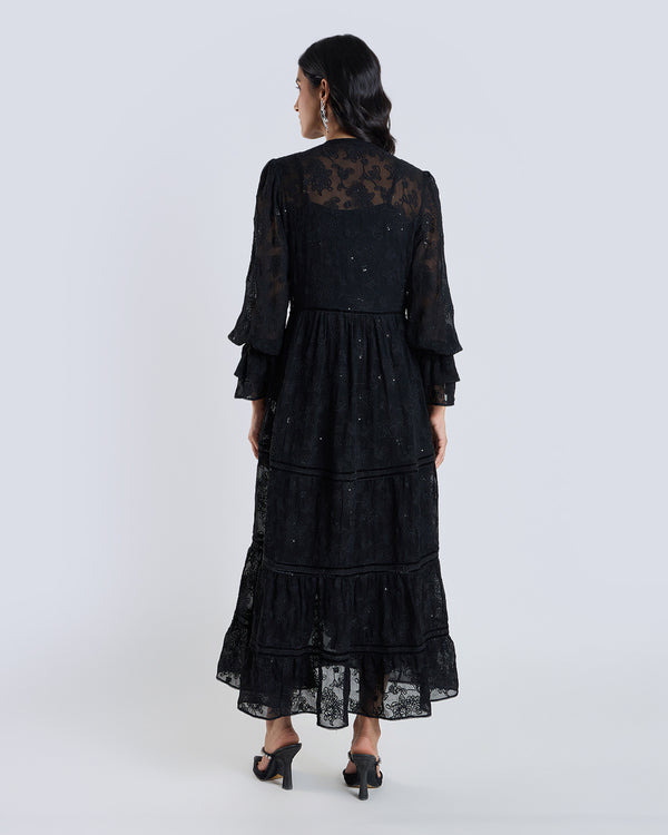 Talitha Soleil Black Embroidered Dress
