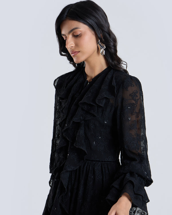 Talitha Soleil Black Embroidered Dress