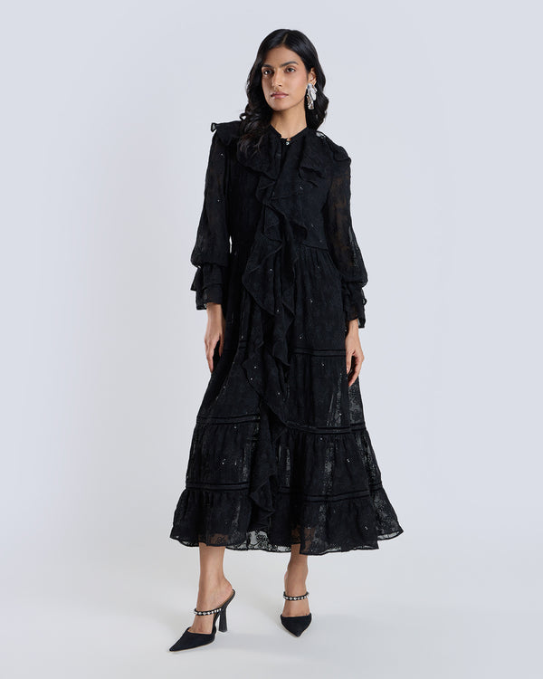 talitha Soleil Black Embroidered Dress