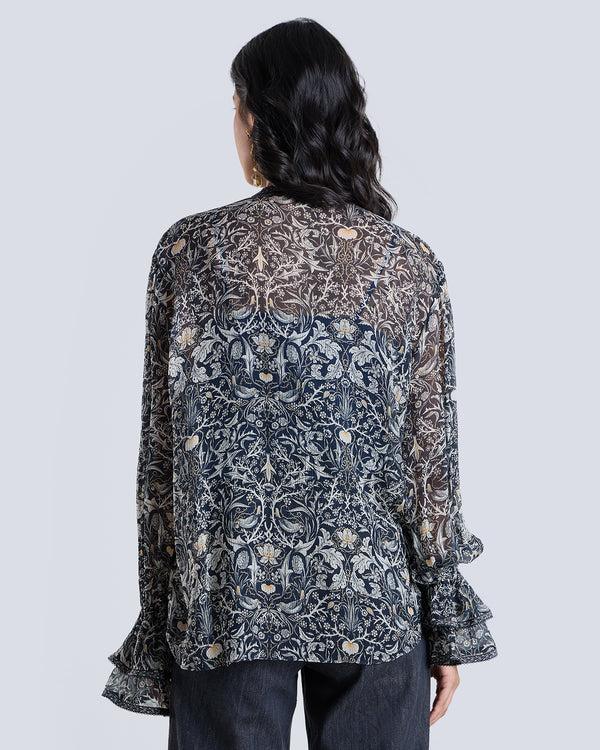 Talitha Soleil Navy Printed Blouse