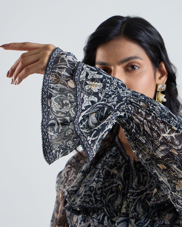 Talitha Soleil Navy Printed Blouse