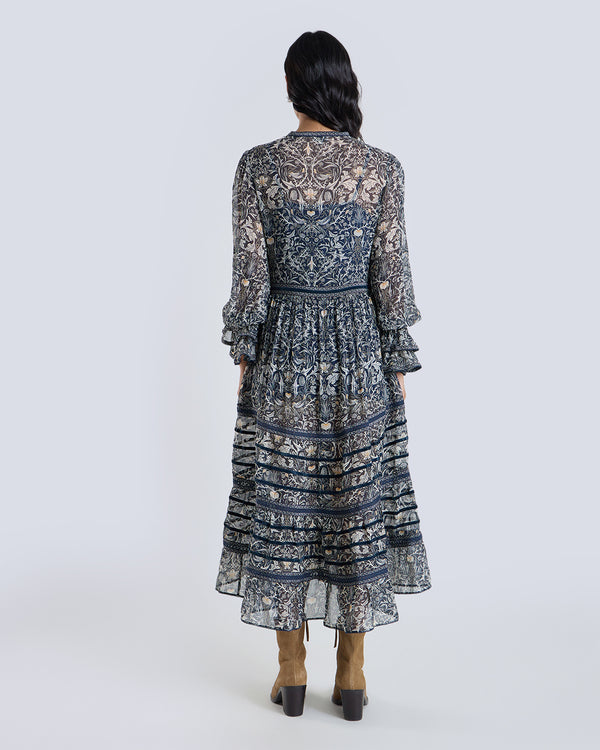 Talitha Soleil Navy Printed Dress