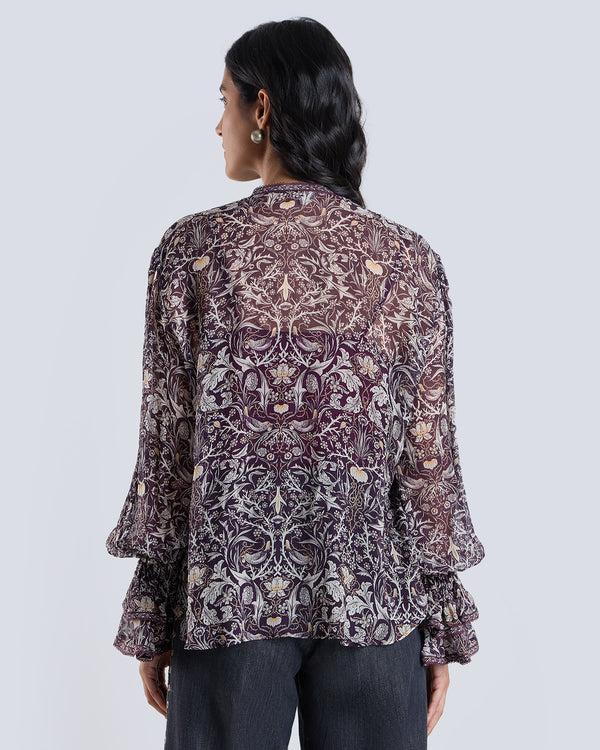 Talitha Soleil Wine Printed Blouse