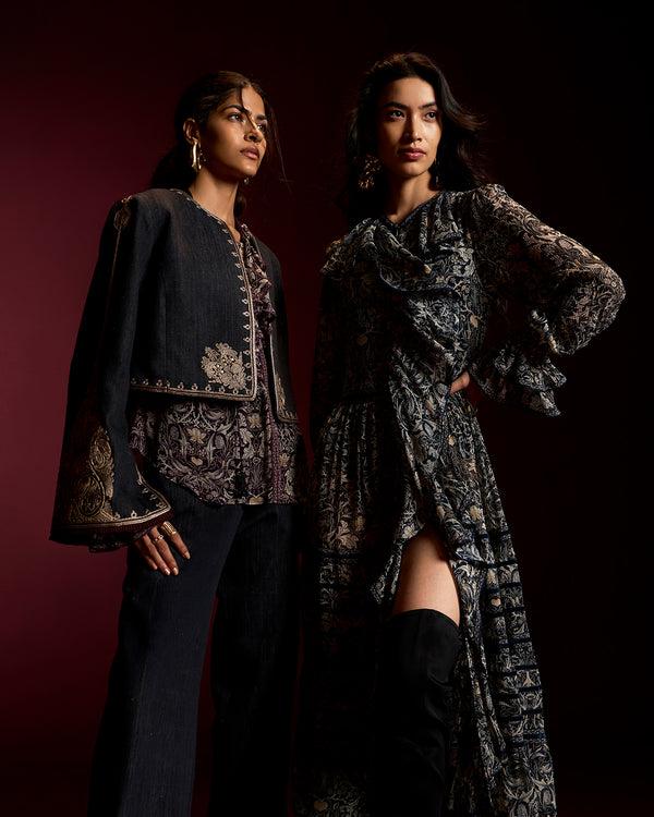 talitha Soleil Wine Printed Blouse