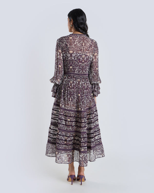 Talitha Soleil Wine Printed Dress