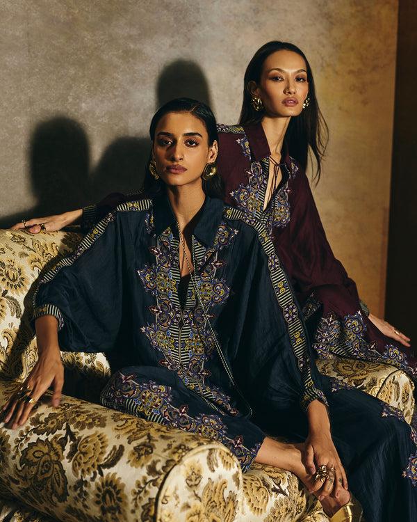 talitha Sylvia Navy Printed Co-ord Set