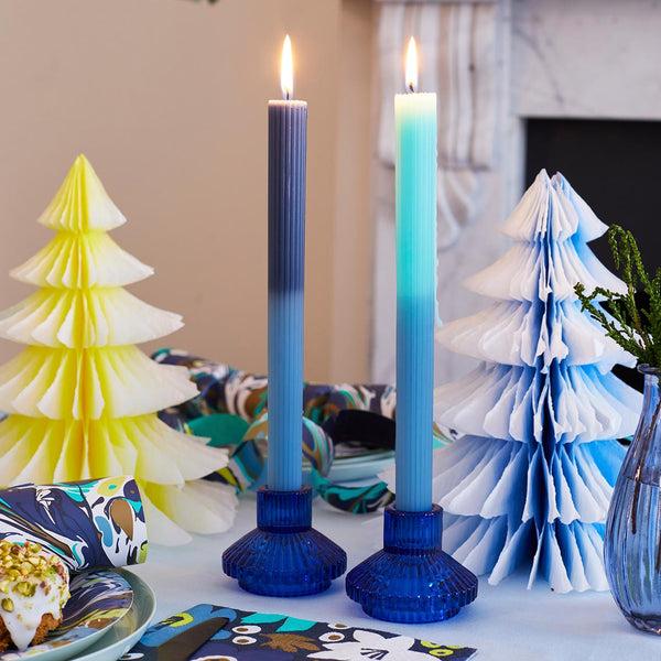 Talking Tables 2 Tone Ombre Blue Dinner Candles - 2 Pack