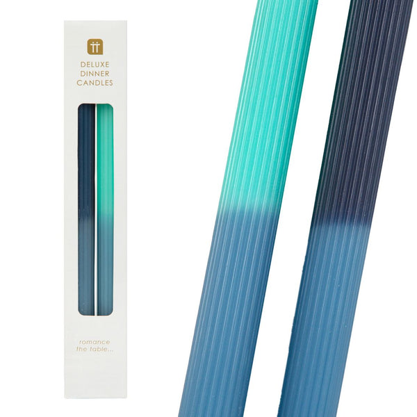 talking tables 2 Tone Ombre Blue Dinner Candles - 2 Pack
