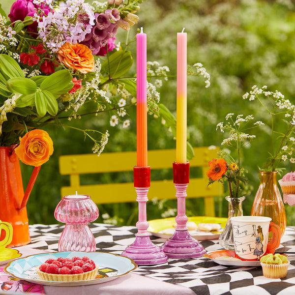 Talking Tables 2 Tone Ombre Pink Dinner Candles - 2 Pack