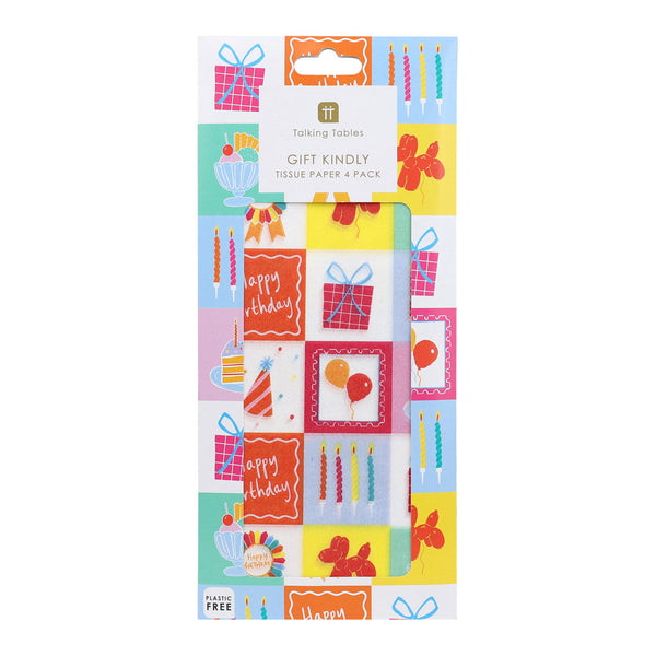 talking tables Birthday Icons Tissue Paper - 4 Sheets