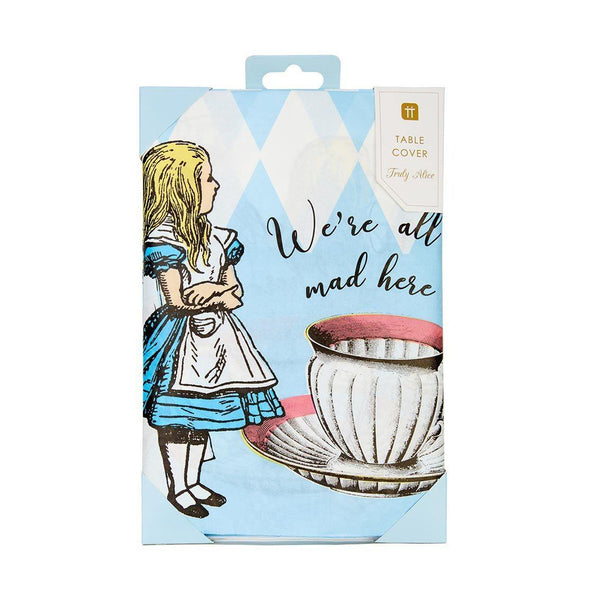 Talking Tables Blue Alice In Wonderland Paper Table Cover