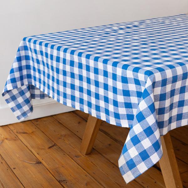 Talking Tables Blue & White Gingham Fabric Tablecloth