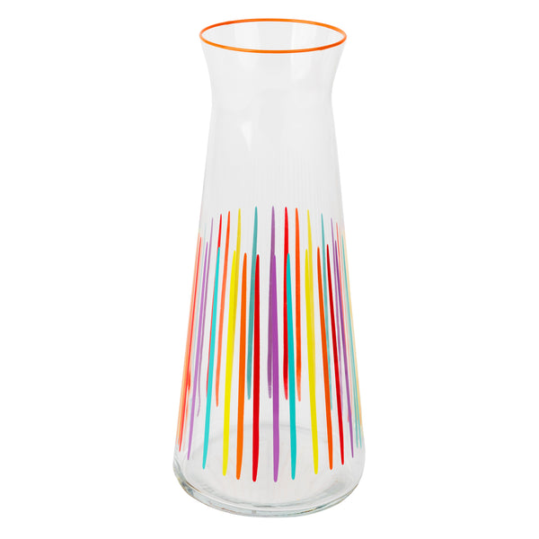 Talking Tables Bright Striped Multi-Coloured Glass Carafe - 25cm