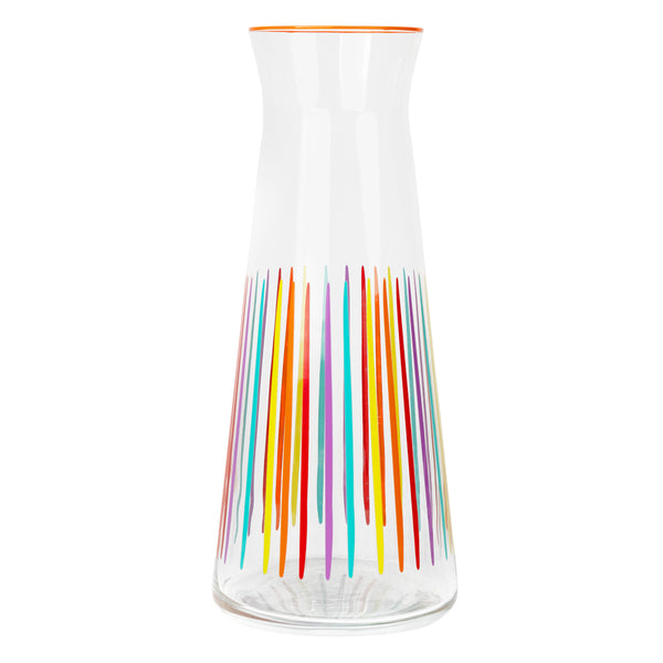 talking tables Bright Striped Multi-Coloured Glass Carafe - 25cm