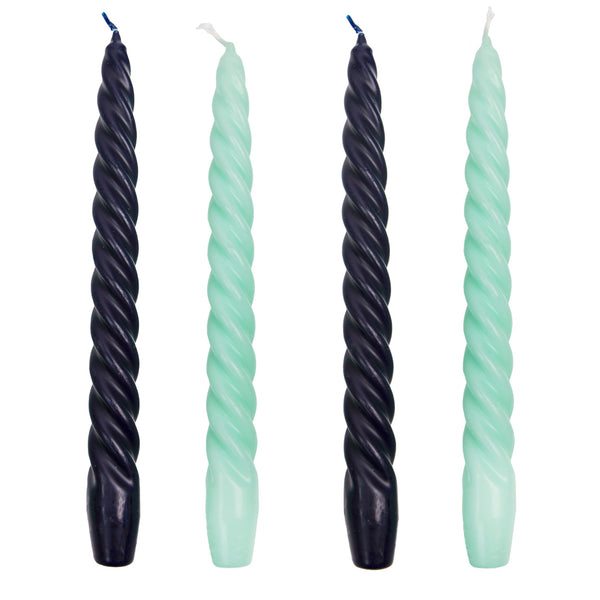 Talking Tables Cool Coloured Blue Spiral Candles - 4 Pack