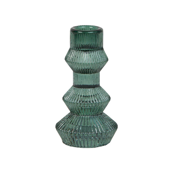 talking tables Geometric Sage Green Glass Candlestick Holder