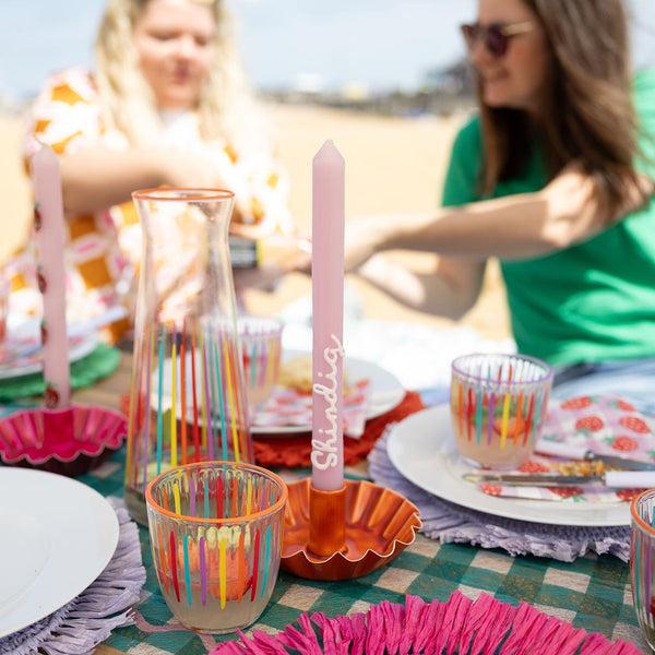 Talking Tables Green & Pink 'Soiree' 'Shindig' Dinner Candles - 2 Pack